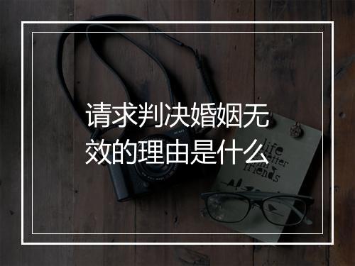 请求判决婚姻无效的理由是什么