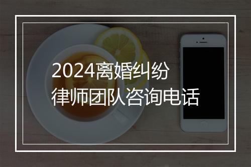2024离婚纠纷律师团队咨询电话