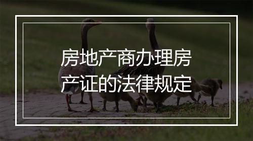 房地产商办理房产证的法律规定