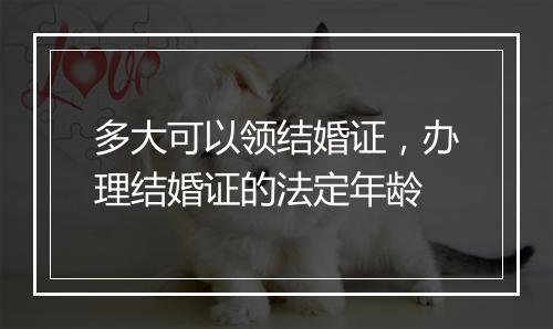 多大可以领结婚证，办理结婚证的法定年龄