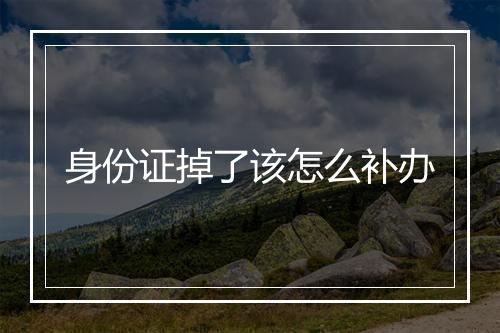 身份证掉了该怎么补办