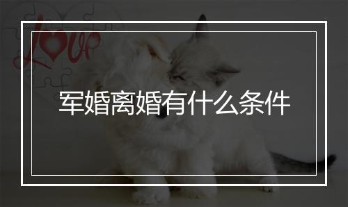 军婚离婚有什么条件