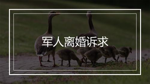 军人离婚诉求