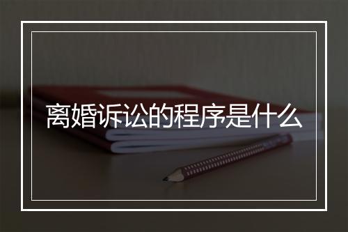 离婚诉讼的程序是什么