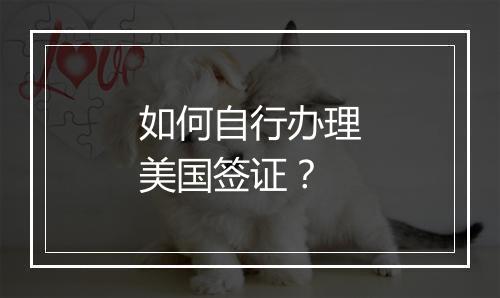 如何自行办理美国签证？