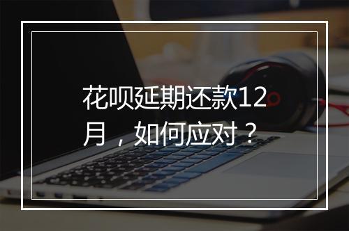 花呗延期还款12月，如何应对？
