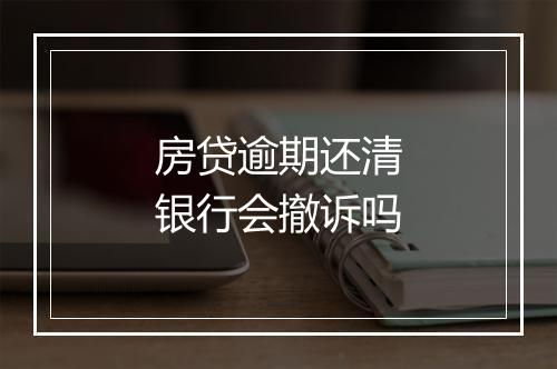 房贷逾期还清银行会撤诉吗