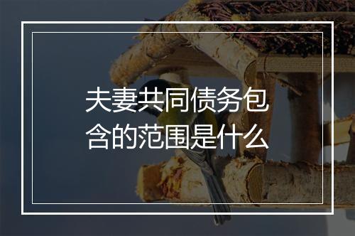 夫妻共同债务包含的范围是什么