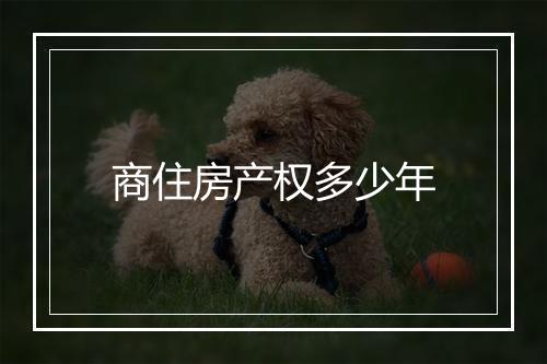 商住房产权多少年