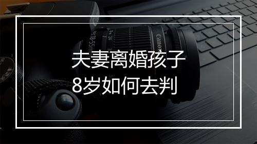 夫妻离婚孩子8岁如何去判