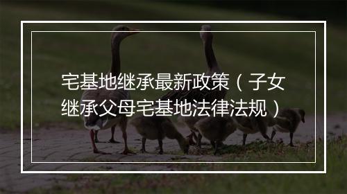 宅基地继承最新政策（子女继承父母宅基地法律法规）