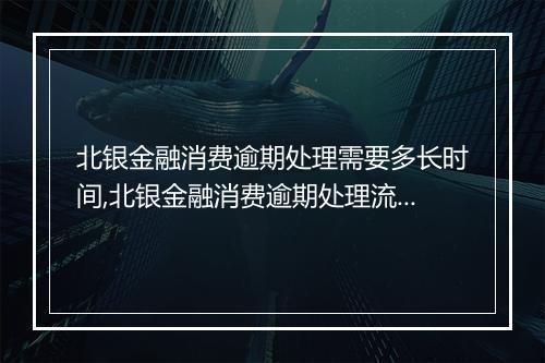 北银金融消费逾期处理需要多长时间,北银金融消费逾期处理流程解析