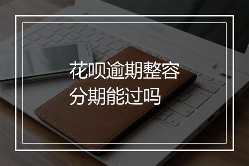 花呗逾期整容分期能过吗