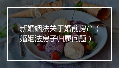 新婚姻法关于婚前房产（婚姻法房子归属问题）