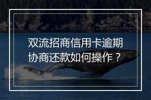 双流招商信用卡逾期协商还款如何操作？