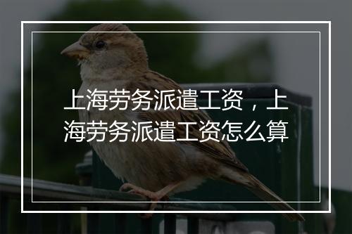 上海劳务派遣工资，上海劳务派遣工资怎么算