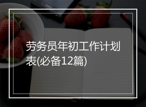 劳务员年初工作计划表(必备12篇)