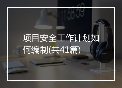 项目安全工作计划如何编制(共41篇)