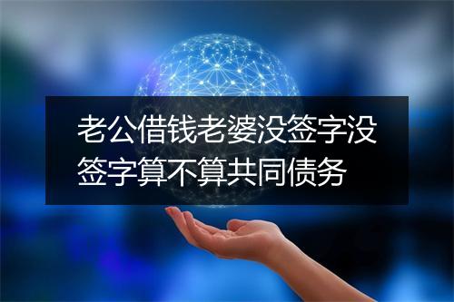 老公借钱老婆没签字没签字算不算共同债务
