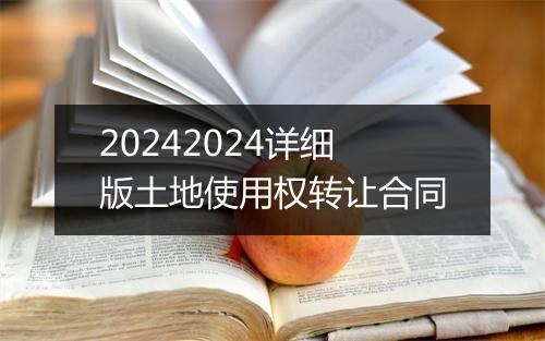 20242024详细版土地使用权转让合同