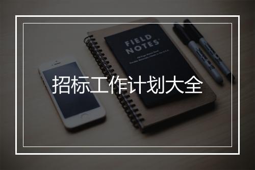 招标工作计划大全