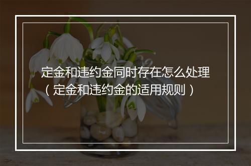 定金和违约金同时存在怎么处理（定金和违约金的适用规则）