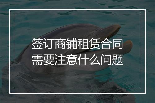 签订商铺租赁合同需要注意什么问题