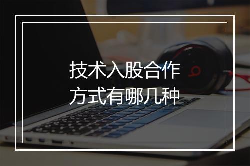 技术入股合作方式有哪几种