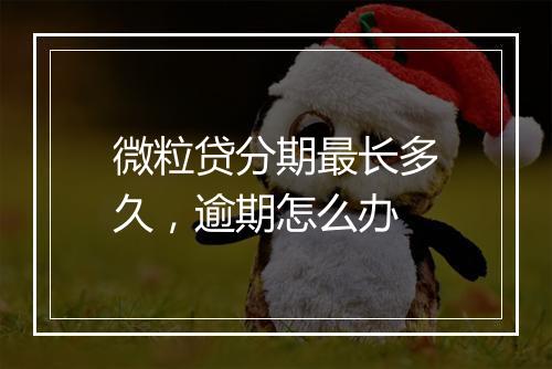 微粒贷分期最长多久，逾期怎么办