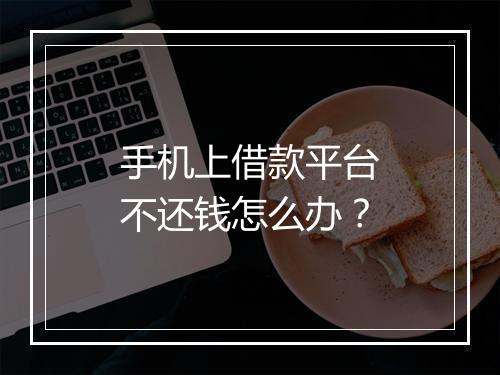 手机上借款平台不还钱怎么办？