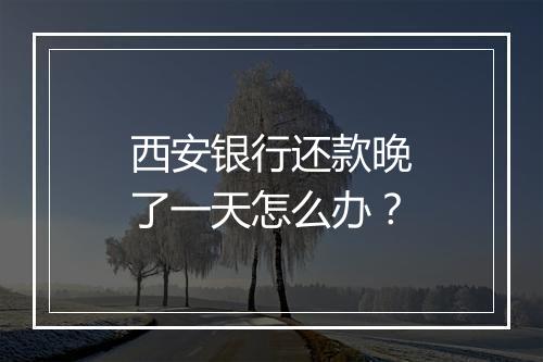 西安银行还款晚了一天怎么办？