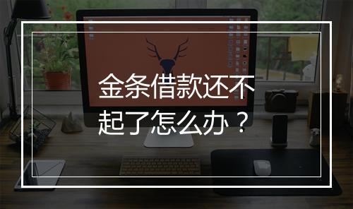 金条借款还不起了怎么办？