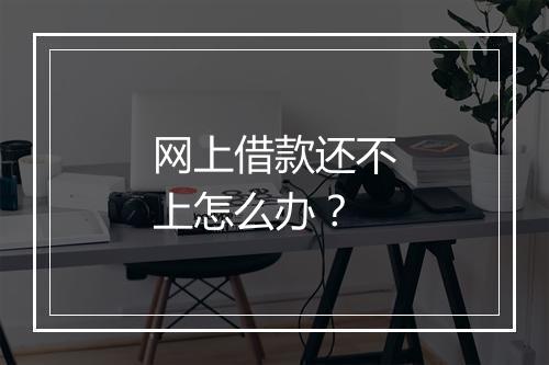 网上借款还不上怎么办？