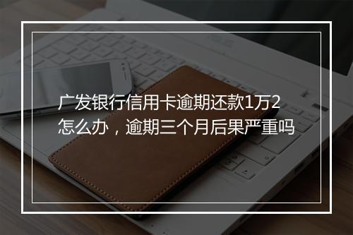 广发银行信用卡逾期还款1万2怎么办，逾期三个月后果严重吗