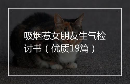 吸烟惹女朋友生气检讨书（优质19篇）