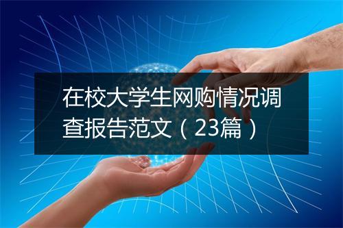 在校大学生网购情况调查报告范文（23篇）