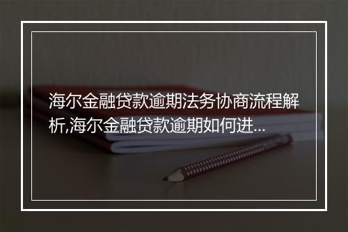 海尔金融贷款逾期法务协商流程解析,海尔金融贷款逾期如何进行法律协商