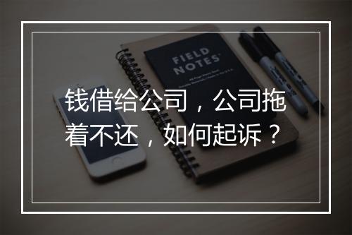 钱借给公司，公司拖着不还，如何起诉？