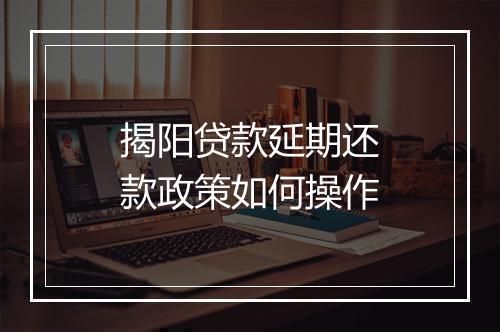 揭阳贷款延期还款政策如何操作