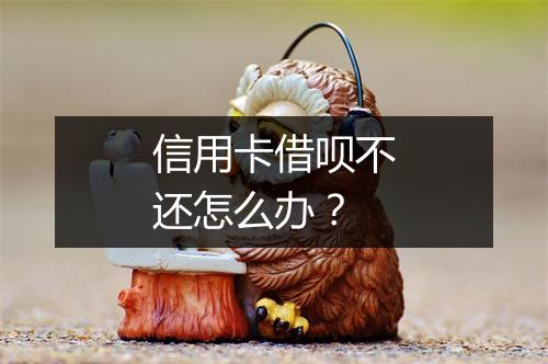 信用卡借呗不还怎么办？