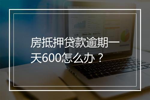 房抵押贷款逾期一天600怎么办？