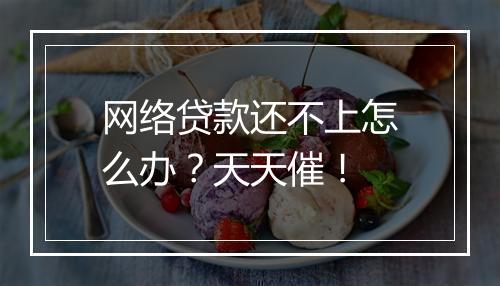网络贷款还不上怎么办？天天催！