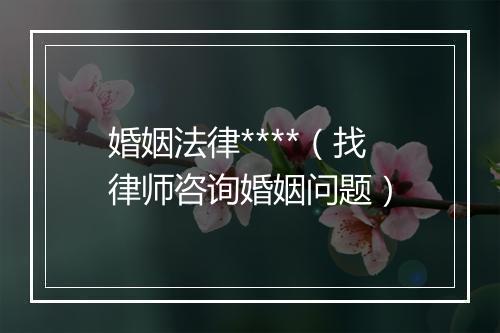 婚姻法律****（找律师咨询婚姻问题）