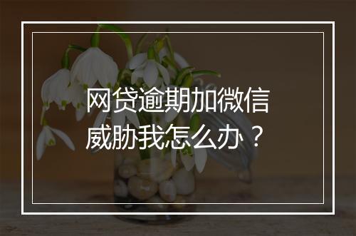 网贷逾期加微信威胁我怎么办？