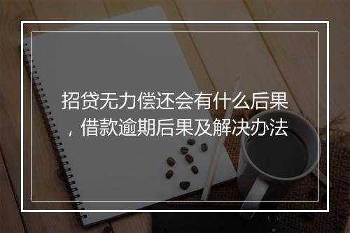 招贷无力偿还会有什么后果，借款逾期后果及解决办法