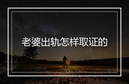 老婆出轨怎样取证的