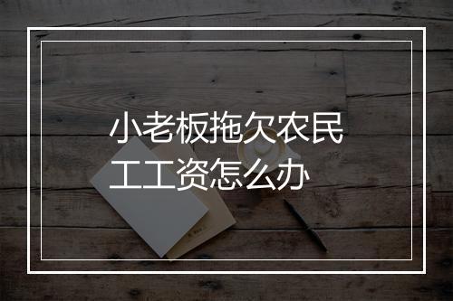 小老板拖欠农民工工资怎么办