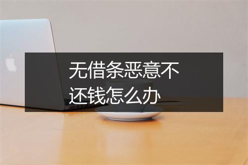 无借条恶意不还钱怎么办