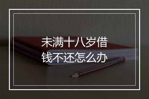 未满十八岁借钱不还怎么办