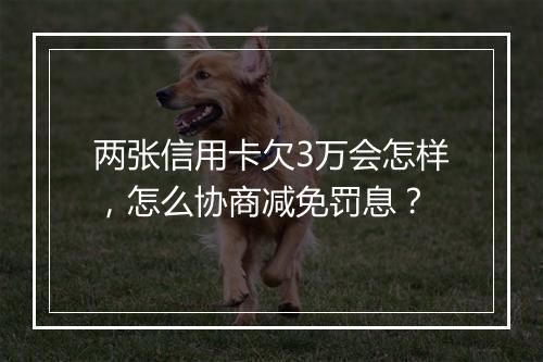 两张信用卡欠3万会怎样，怎么协商减免罚息？